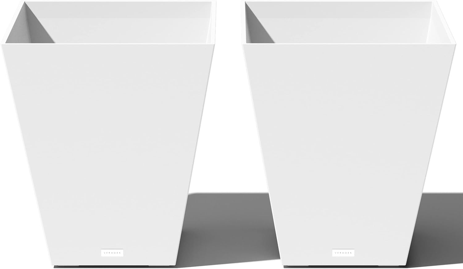 Veradek Pure Series Nobleton Plastic Planter - Large Pots for Indoor or Outdoor Porch/Patio | Durable All-Weather Use with Drainage Holes | Modern Planter Décor for Flowers, Shrubs, Trees