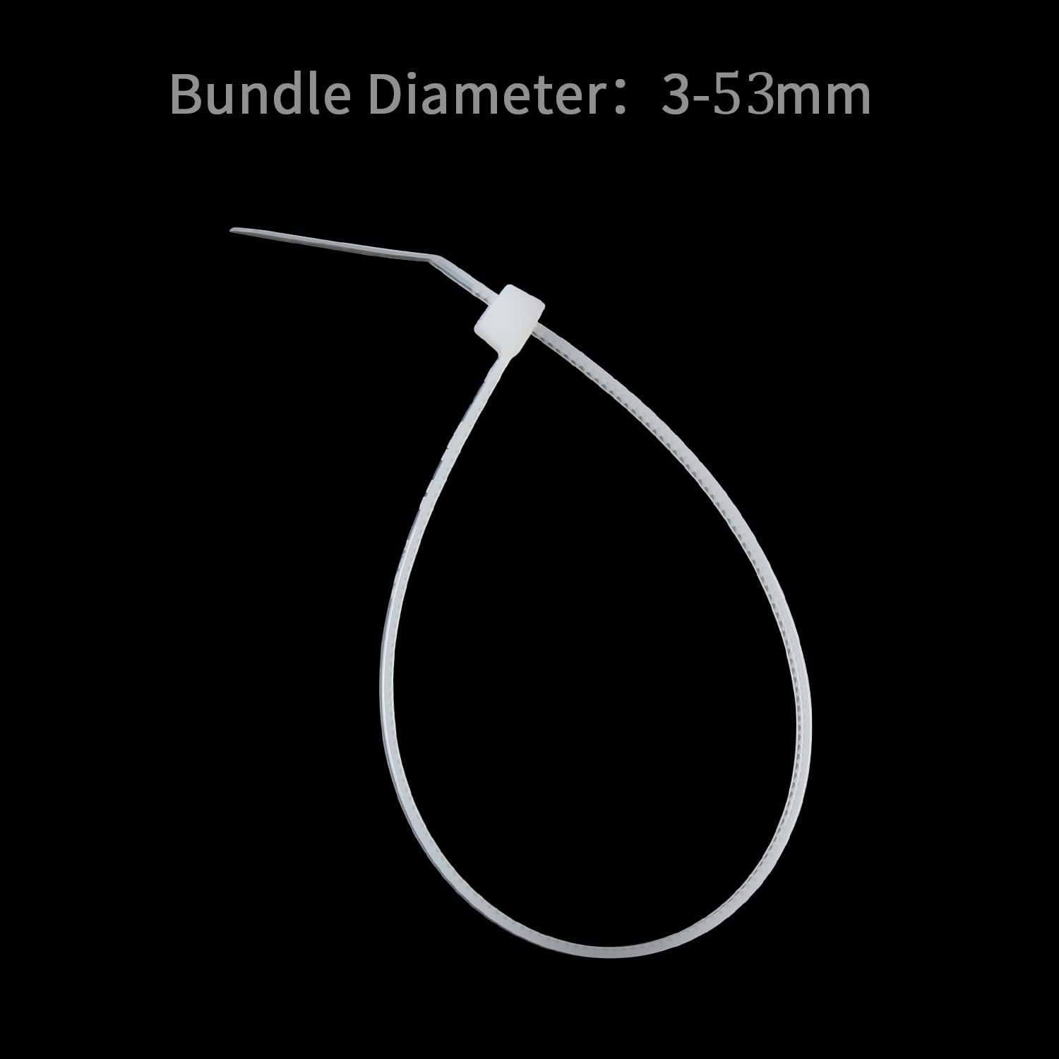 XINGO 100PCS Heavy Duty Cable Zip Ties, Premium Nylon, 50 Pound Tensile Strength, White, 8 Inch