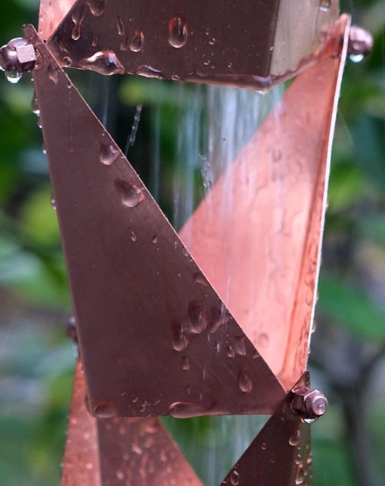 Nutshell Stores Origami Rain Chain - Copper - 8 Feet