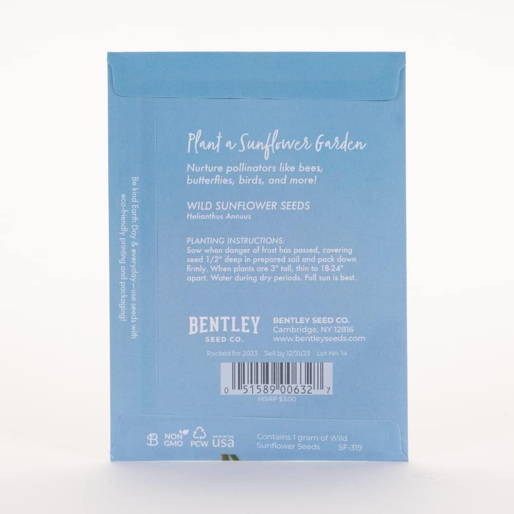 25 Earth Day Wild Sunflower Seed Packets