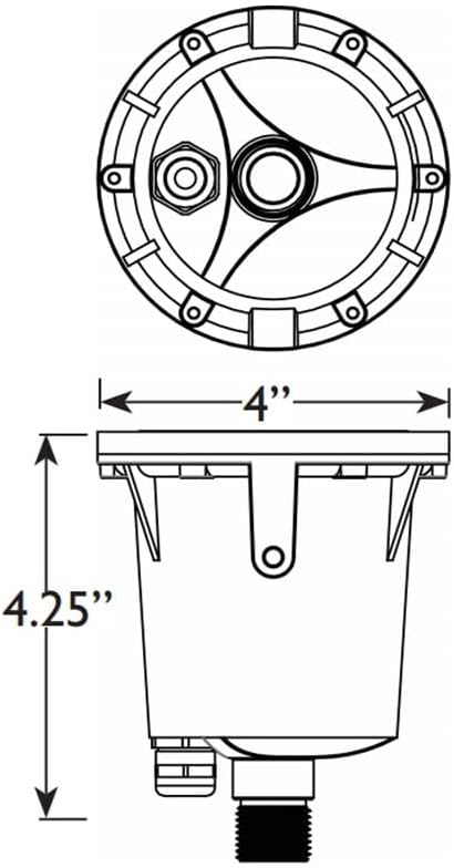 VOLT 12V 3-in-1 Waterproof IP68 Outdoor in-Grade Light with Brass Grated Top (Bronze) for Path, Garden, Deck, Yard or Pond Low Voltage Landscape Lighting