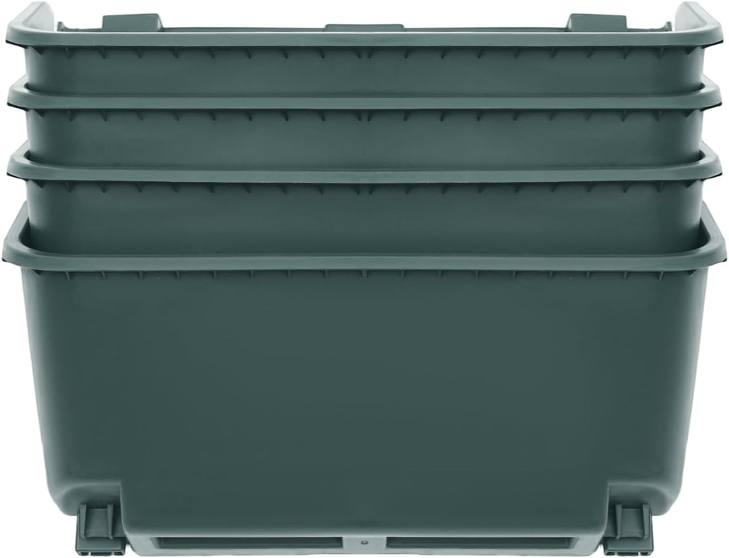 20Pack Vertical Wall Planter, 13 inch Wall Mounted Garden Planters, Stackable Wall Hanging Planter, Plastic Flower Pot with 4 Drainage Tray & 6.56FT Drainage Pipe for Indoor and Outdoor (Green)