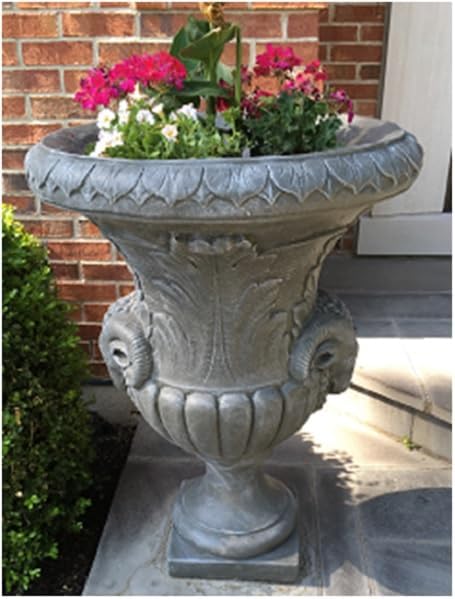 Set of 2 Mocha Finished Outdoor Decorative Urn Planters 37"