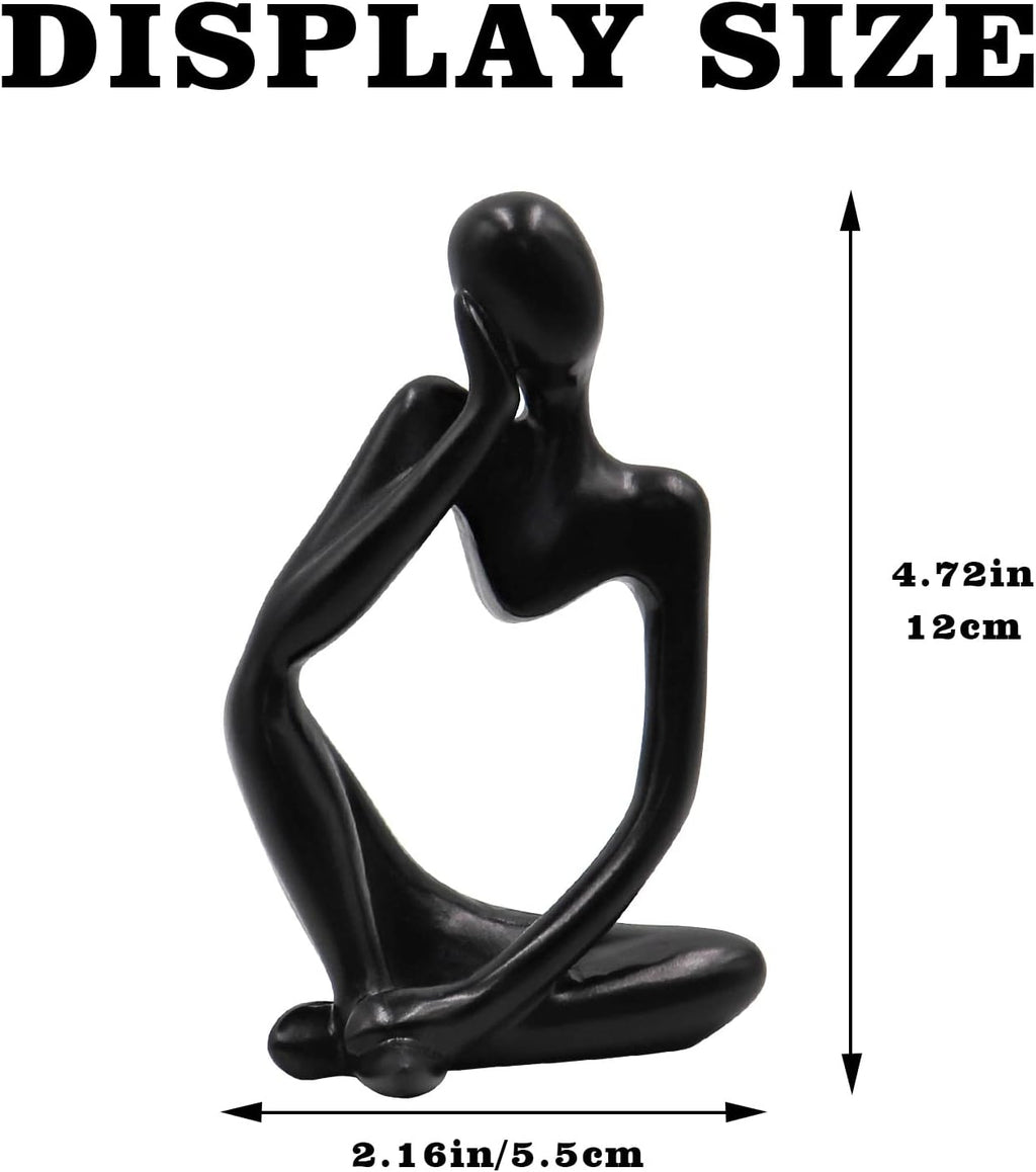 Thinker Statues and Sculptures, Resin Thinker Statue Ornaments, Abstract Style Sculptures, Housewarming Gifts, Housewarming Decorations, Living Room Dining Desk Decorations(Black Right, Small)
