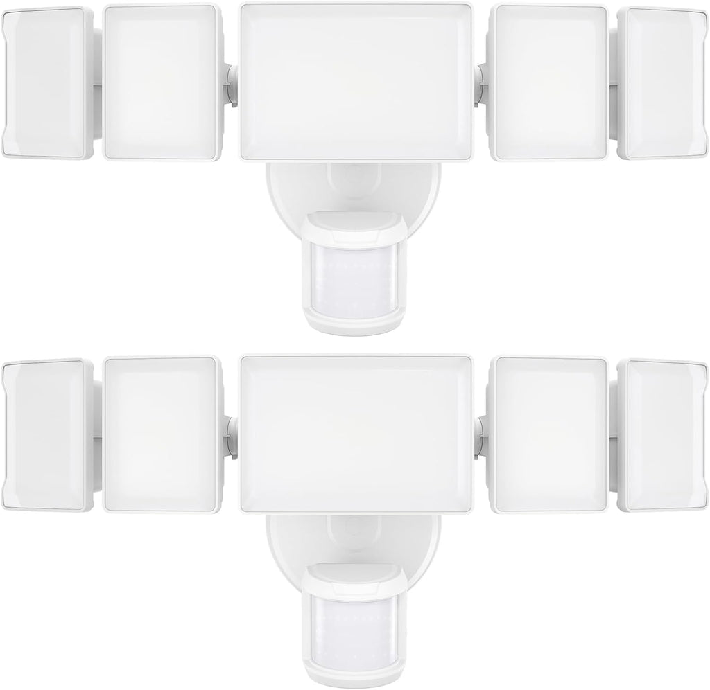 Olafus 100W Motion Sensor Outdoor Lights, 10000LM 2 Pack Motion Sensor Flood Light, Dusk to Dawn Outdoor Lighting, IP65 Waterproof Motion Detector Lights for Outside, White