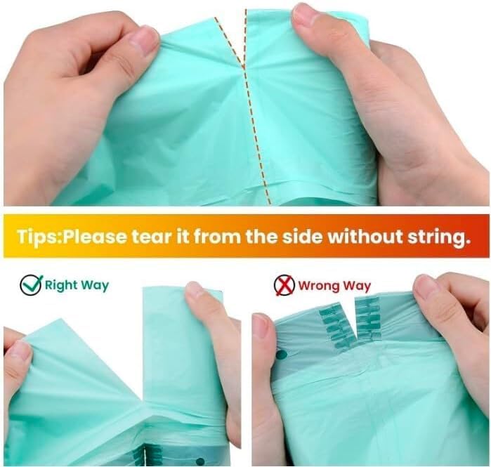 Cleanomic Compostable* 13 Gallon Trash Bags with Drawstring (2 Pack, 50 Count), BPI Certified For Kitchen Compost