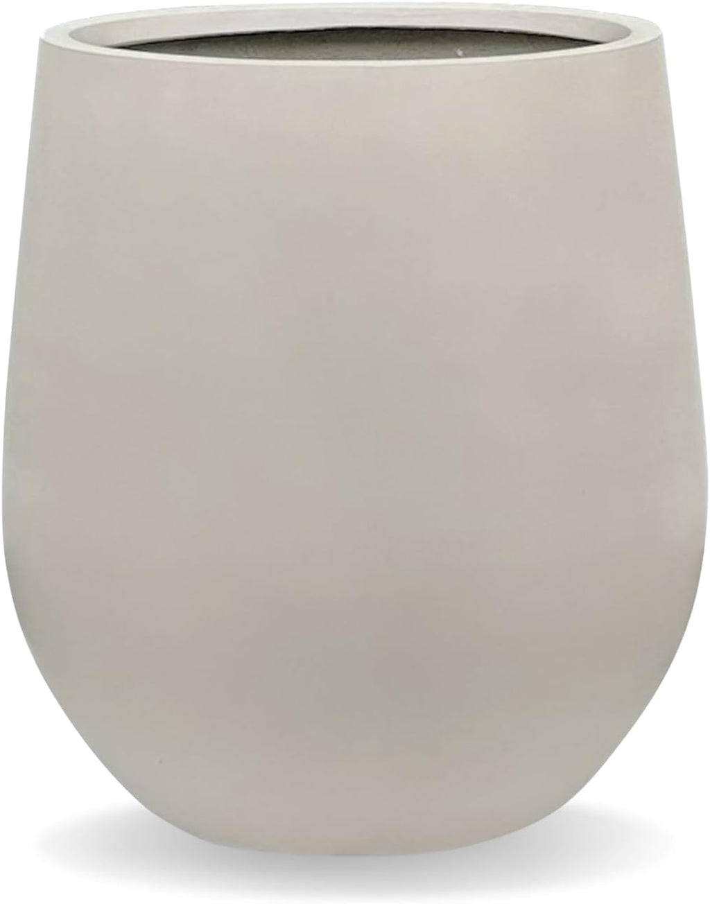 21" H x 19" D Corso Fiberstone Round Tapered Planter with Drainage Hole, Smooth Finishes, for Indoor and Outdoor Use, Included 2 Extra Coco Mats (Taupe, 15" Pot Opening)