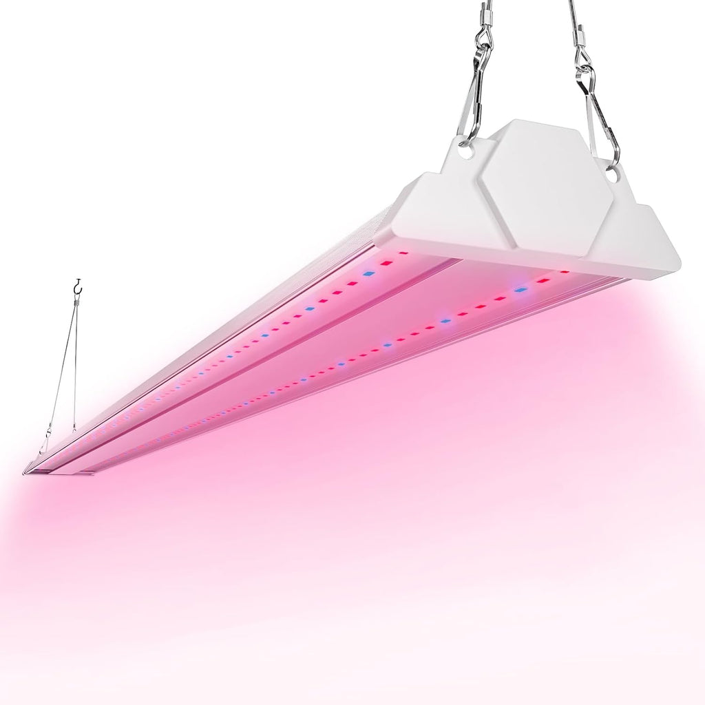 FREELICHT 1 Pack 4ft LED Grow Light, 60W (350W Equivalent), Red Blue (660nm+460nm) Full Spectrum Grow Lights for Indoor Plants, Hanging Plug in Grow Lamp for Hydroponic Greenhouse Plants Seedling Veg