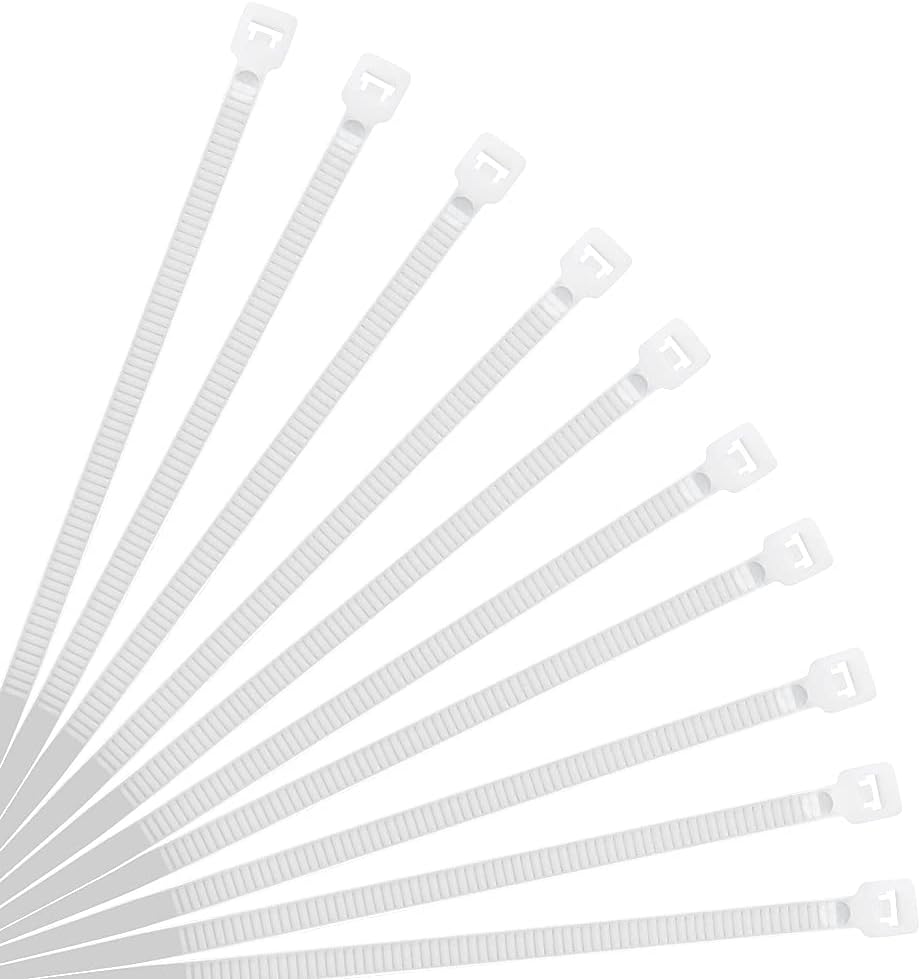 XINGO Cable Zip Ties (500 Pack), 40 Pounds Tensile Strength-Heavy Duty, Ultra Strong Durable Zipties, Self-Locking UV Resistant Nylon Plastic Wire Ties for indoor and outdoor (12 Inch, White)