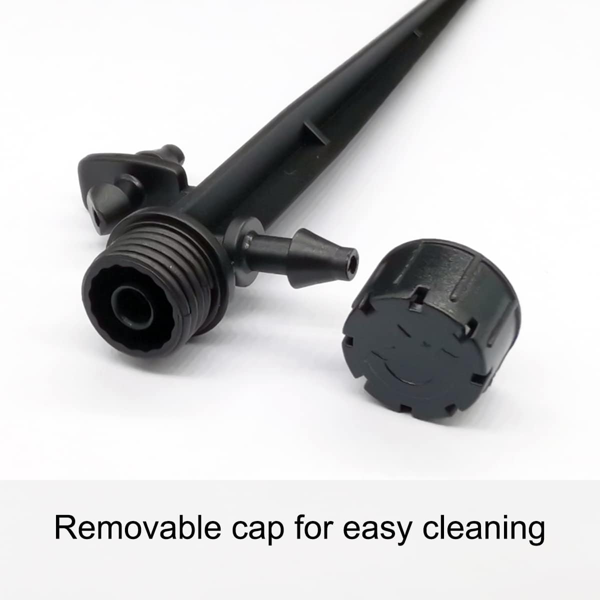 50 Pcs Drip Irrigation Emitters, Adjustable Flow 0-18 GPH Irrigation Drippers with Stake, 360 Degree Flow Sprinkler Head, Micro Sprinkler for Garden Patio Lawn Flower Bed