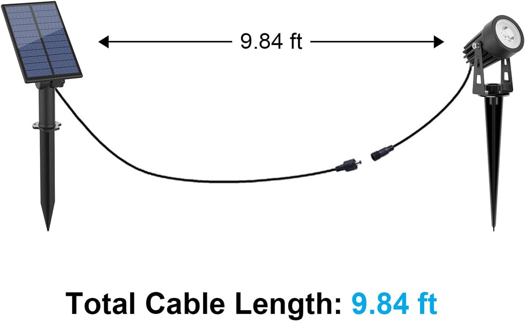 APONUO Metal Solar Spot Lights Outdoor with 9.8ft Cable Solar Powered Landscape Lighting Low Voltage IP65 Waterproof Auto On/Off for Outside Garden Yard Landscape Pathway Garage-Warm White(1-in-1)