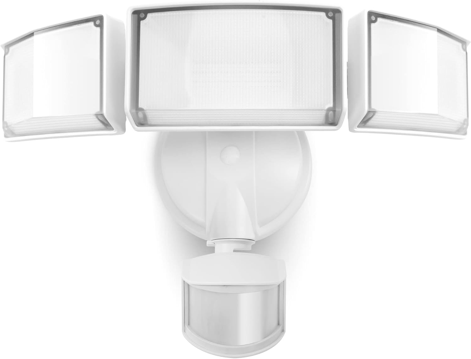 LUTEC 72W 7500LM LED Security Lights Motion Sensor Light Outdoor, 5000K Daylight, IP65 Waterproof, Dusk to Dawn, 3-Head Motion Detected Flood Light for Garage, Yard, Porch(White)