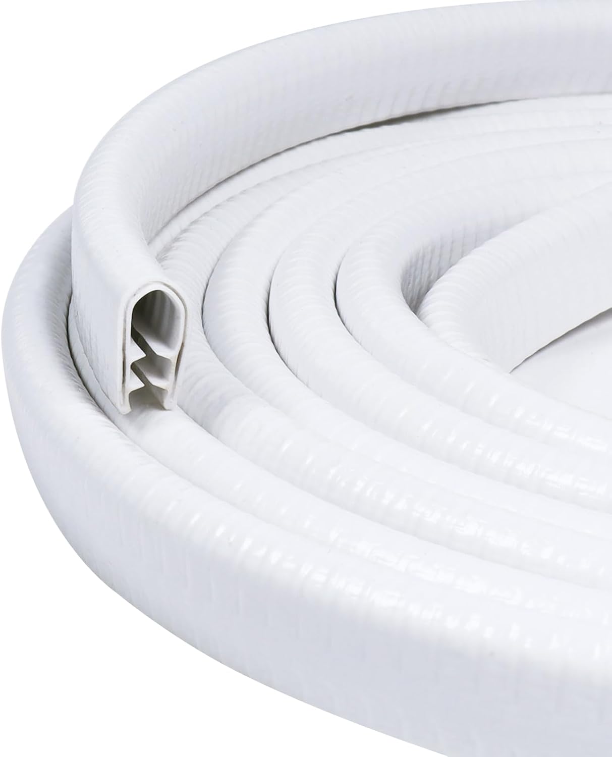 Edge Trim White U-Channel Rubber Trim Edge with Metal 1/2" X 3/8" - Fit Gap 3/64" to1/4 Car Door Edge Sealing Strip, PVC Weather Stripping with Steel, Metal Edge Protector, 32FT