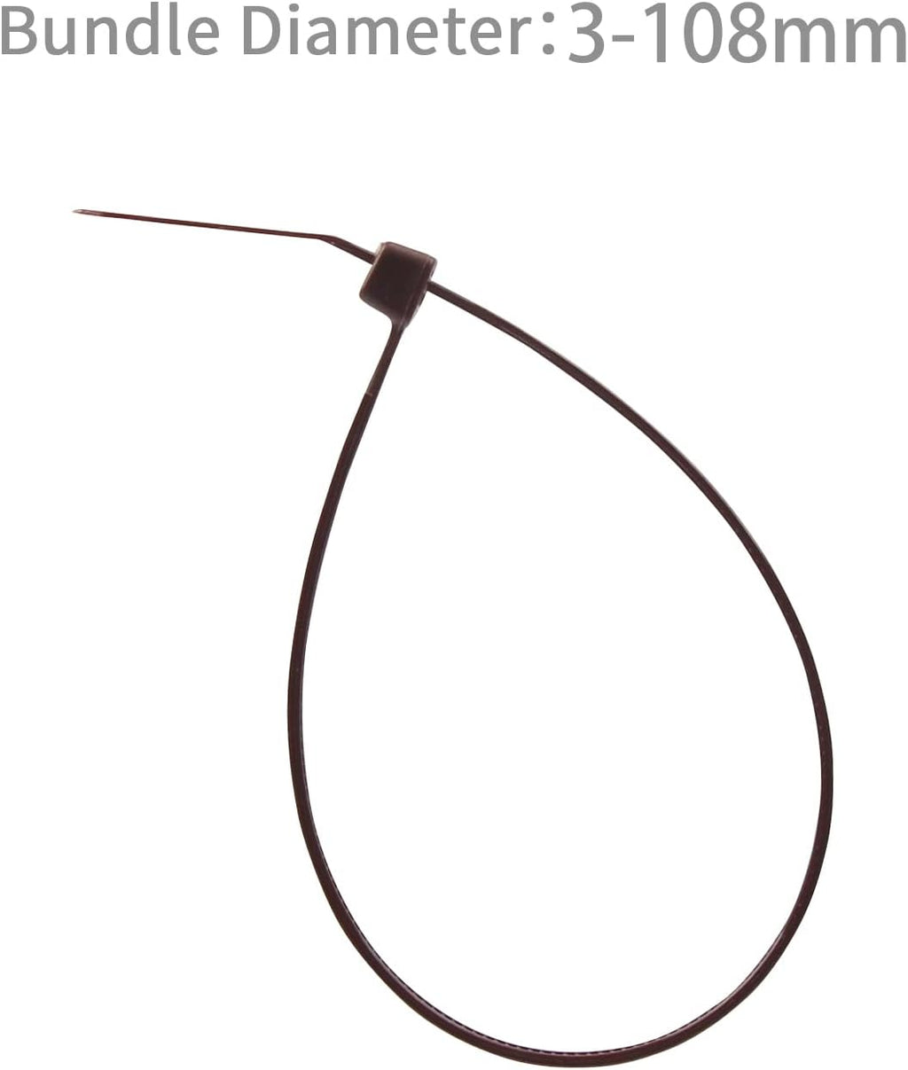 XINGO 100PCS Cable Zip Ties Heavy Duty, Premium Nylon Plastic Wire Ties with 50 Pounds Tensile Strength, Self-Locking Black Nylon Zip Ties for Indoor and Outdoor (16 inch, Brown)