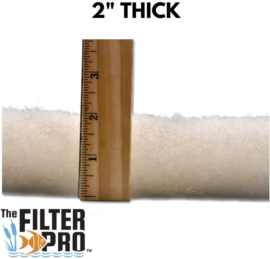 Beige Coarse Filter Media, 2" Thick, 24" x 56" Roll, Perfect for Aquariums, Ponds or Water Gardens, Made in USA