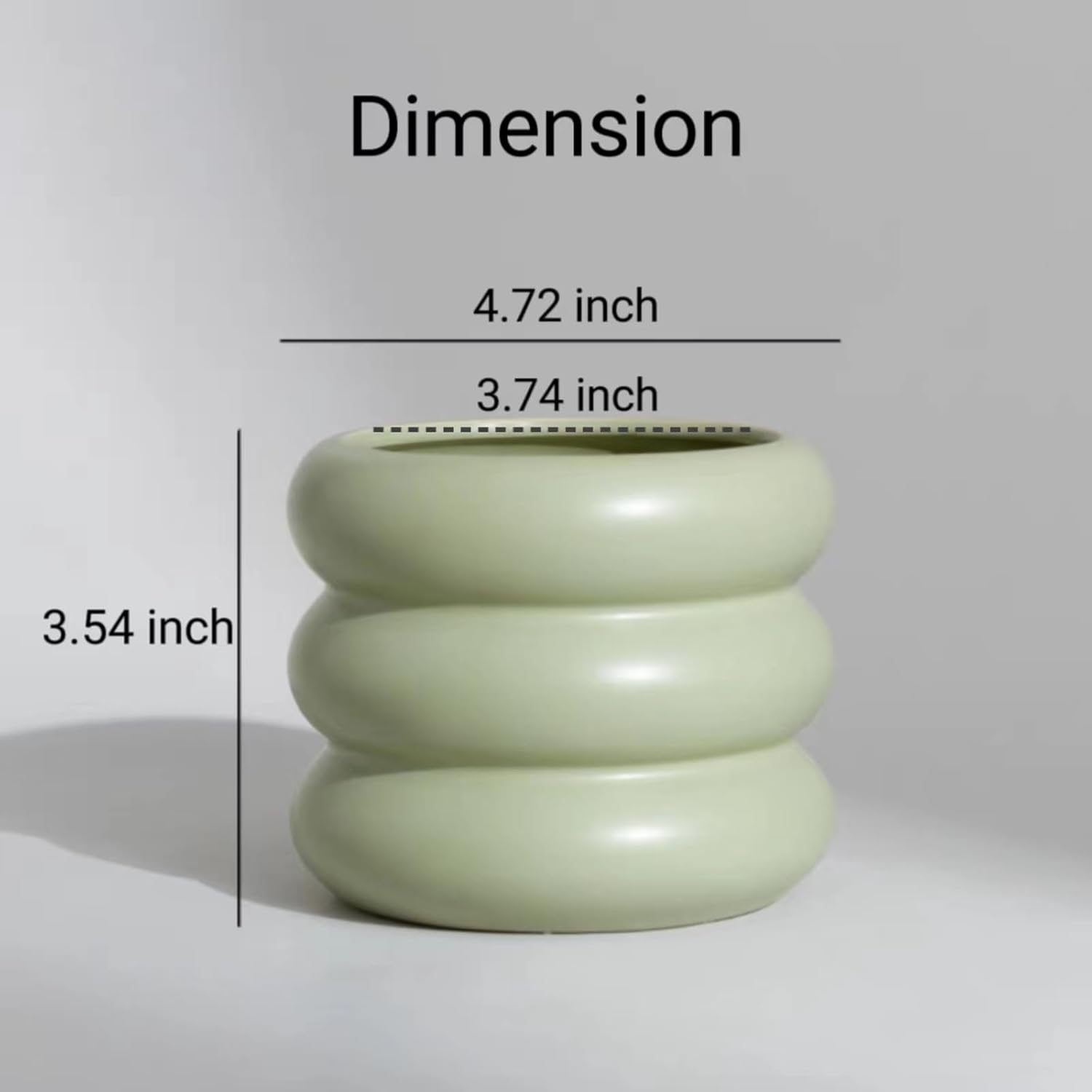 Ceramic Plant Pot Indoor, 4.7 Inch Flower Pot with Drainage Hole, Small Bubble Design Ceramic Planter for Home & Office Decor (Green)