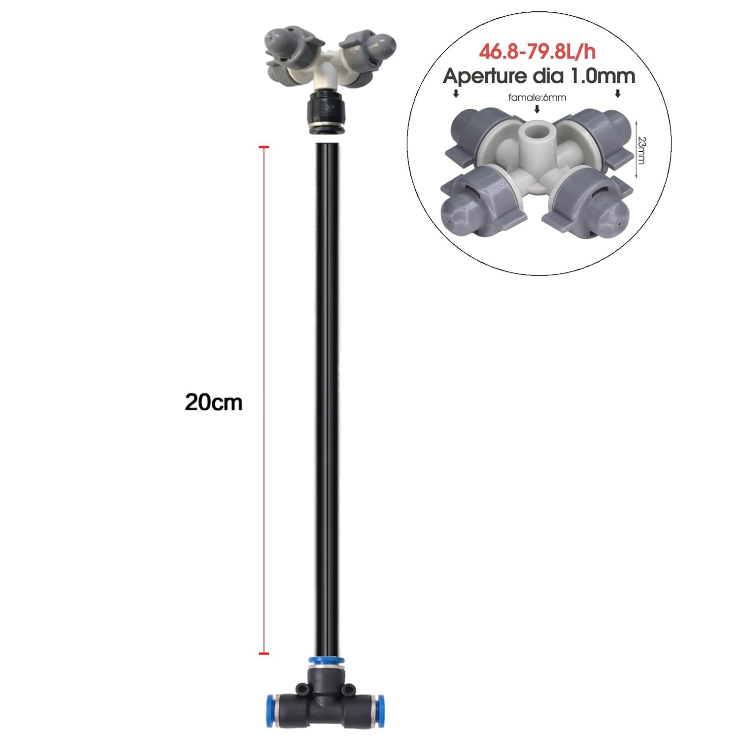New drip Irrigation kit, Automatic Garden Watering System, Quick Connector and 360-degree Bending Dropper atomizing Copper Nozzle, Garden Plant Lawn Courtyard Watering System. (Cross Atomization)