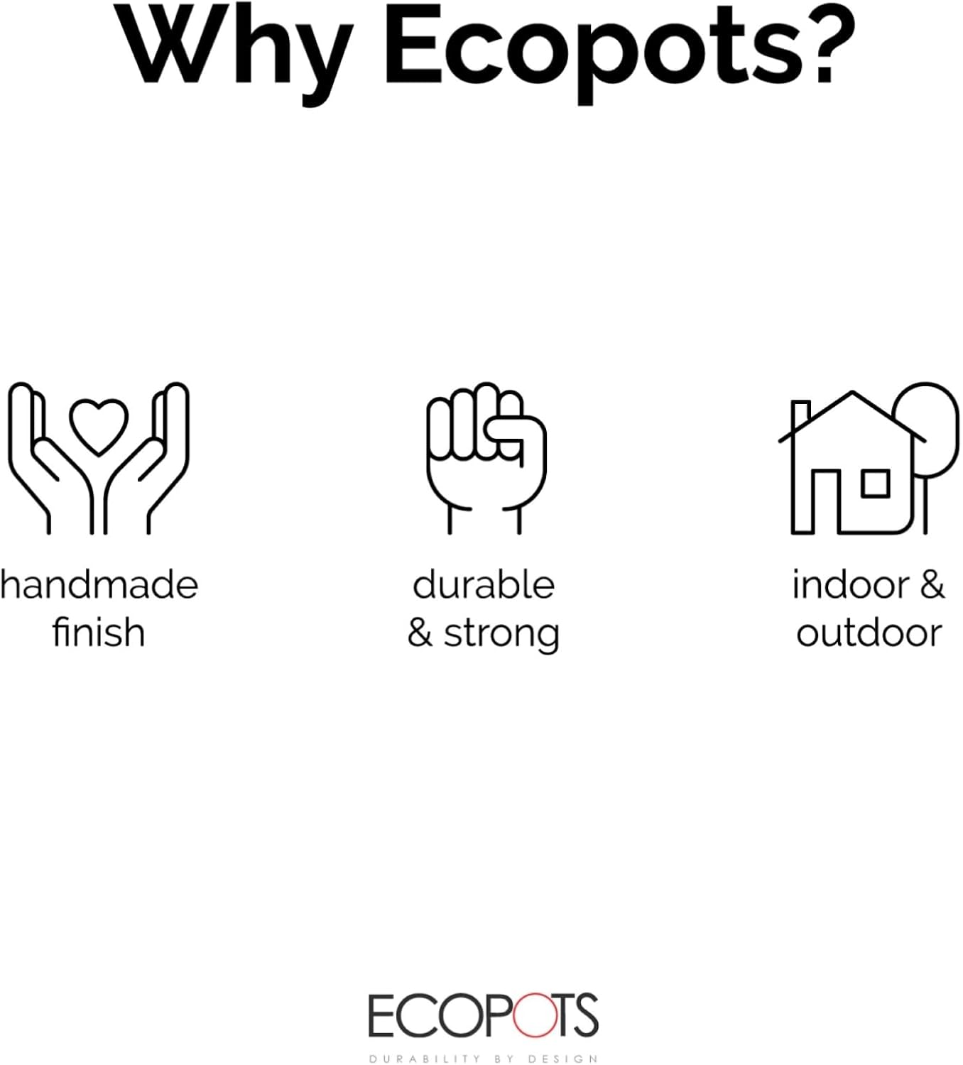 Ecopots Oslo Durable Modern Round Indoor/Outdoor Recycled-Based Composite Flower Pot Planter, Taupe, 14"