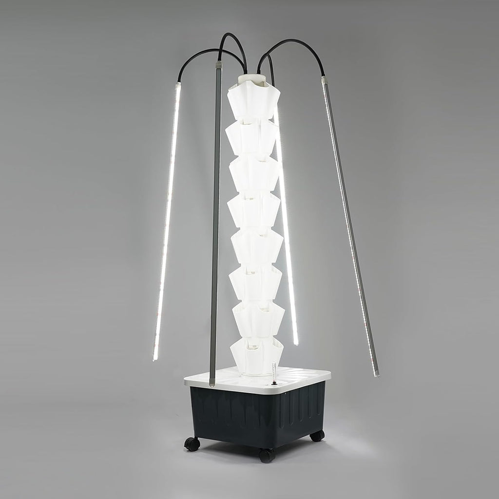 Hydroponics Growing System with LED Grow Lights, 40-Plants Indoor Vertical Hydroponic Tower, Vertical Garden Planter with Wheels, Hydroponic Germination Kit for Fruits, Vegetables, Herbs