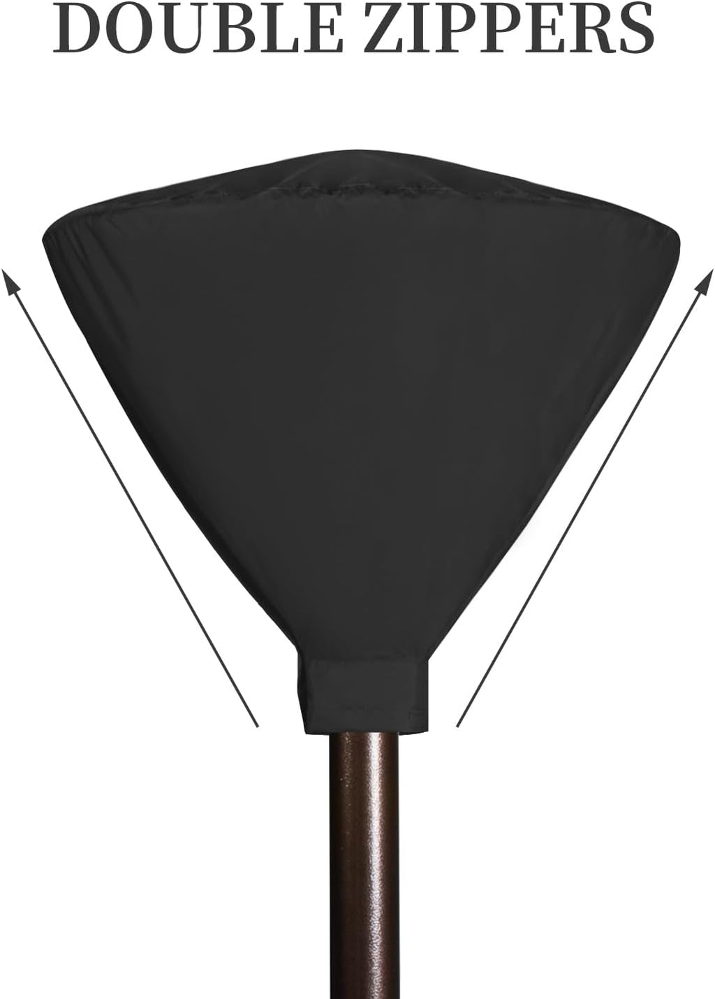 Easy-Going Patio Heater Head Cover with Zipper and Storage Bag, Waterproof Outdoor Round 34" D Heater Cover Top for Standing Heat, Dustproof, UV-Resistant (Top Cover Only, Black)