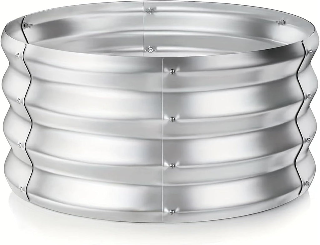 Raised Garden Bed, Raised Beds for Gardening Outdoor for Vegetables and Flowers Ground Planter Box, Galvanized Metal Planter Grow Garden Box,2.3x2.3x1ft