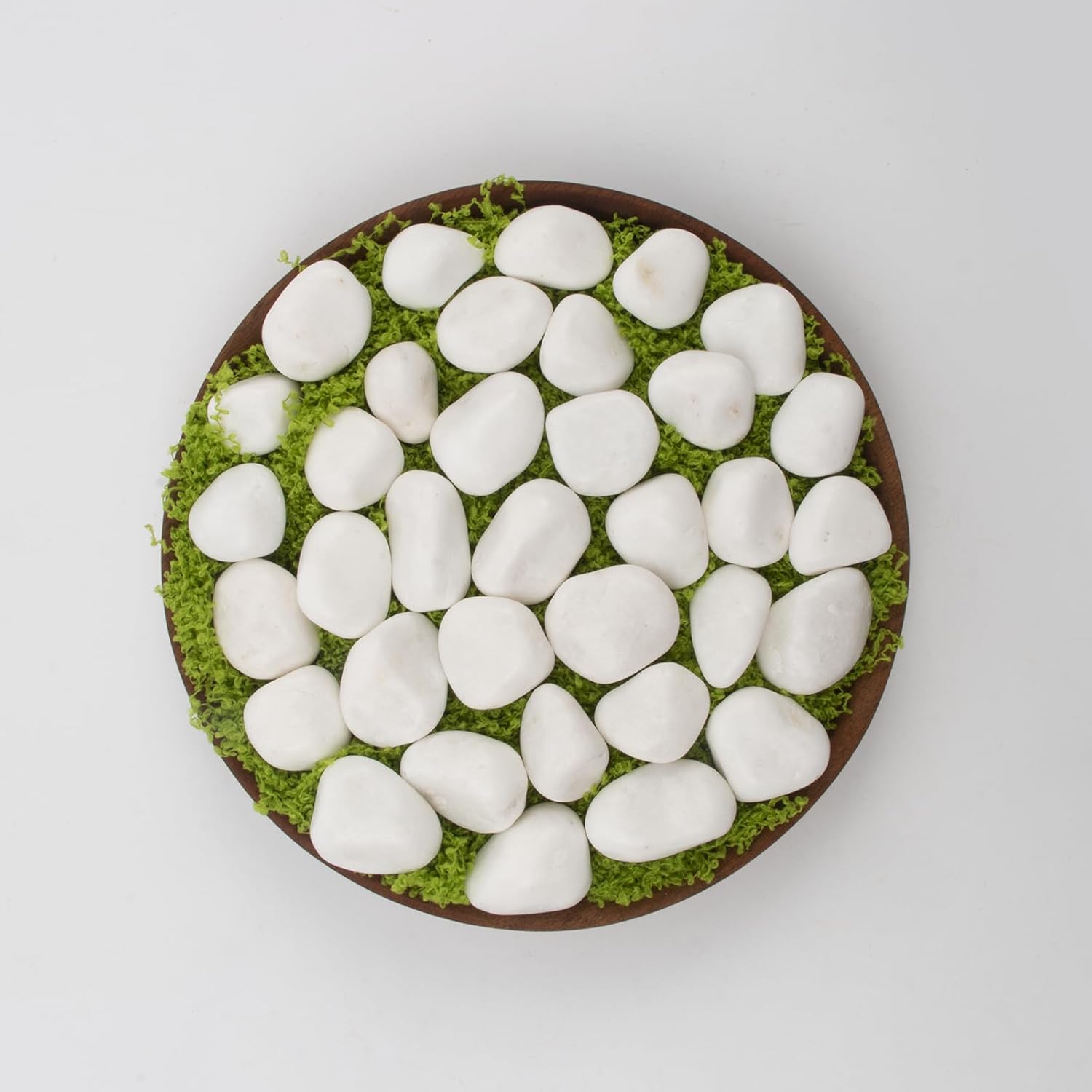 20 lbs White Polished Garden Stones, 0.5-1 Inch Decorative Rocks for Landscaping, Pathways, Yard Borders, Pots, Aquarium Decoration, and DIY Craft Projects (Pure White, Weight: 20 LB)