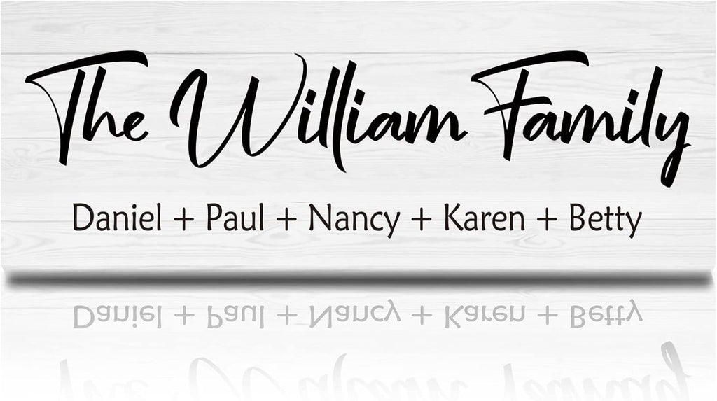 Bemaystar Personalized Family Name Wooden Sign, Rustic Farmhouse Decor - Home & Wedding Gift, 16" x 6"