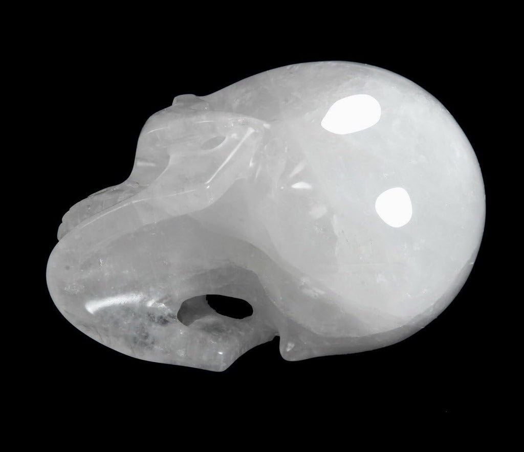Huge 5.0" Angolan Quartz Rock Crystal Carved Crystal Skull, Realistic.