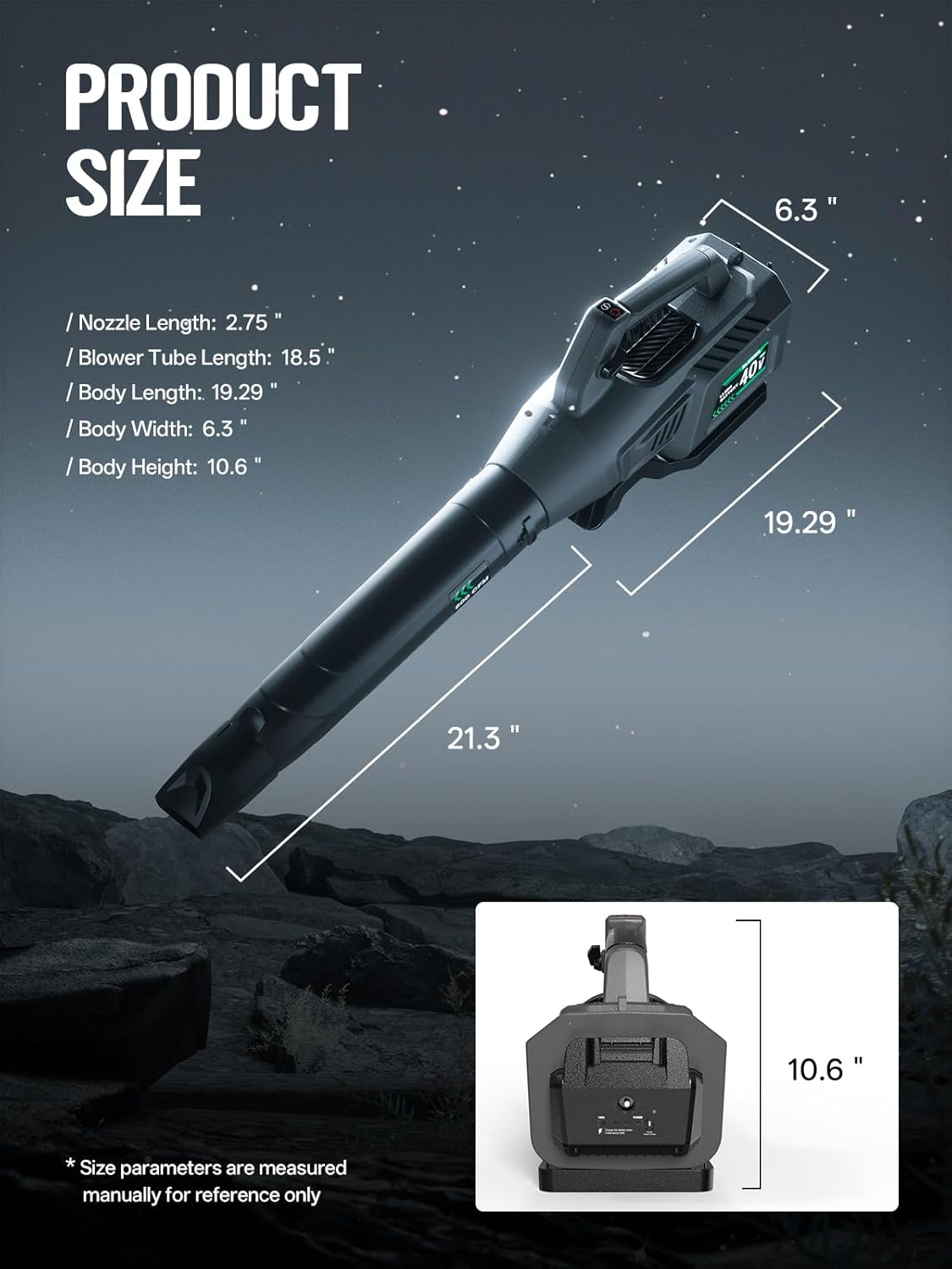 Leaf Blower Cordless, 40V 600CFM &180MPH Electric Leaf Blower with 7.5Ah Battery, Fast Charger and Extension Tube for Blowing Leaves Snow for Yard Garden Lawn Care, Grey