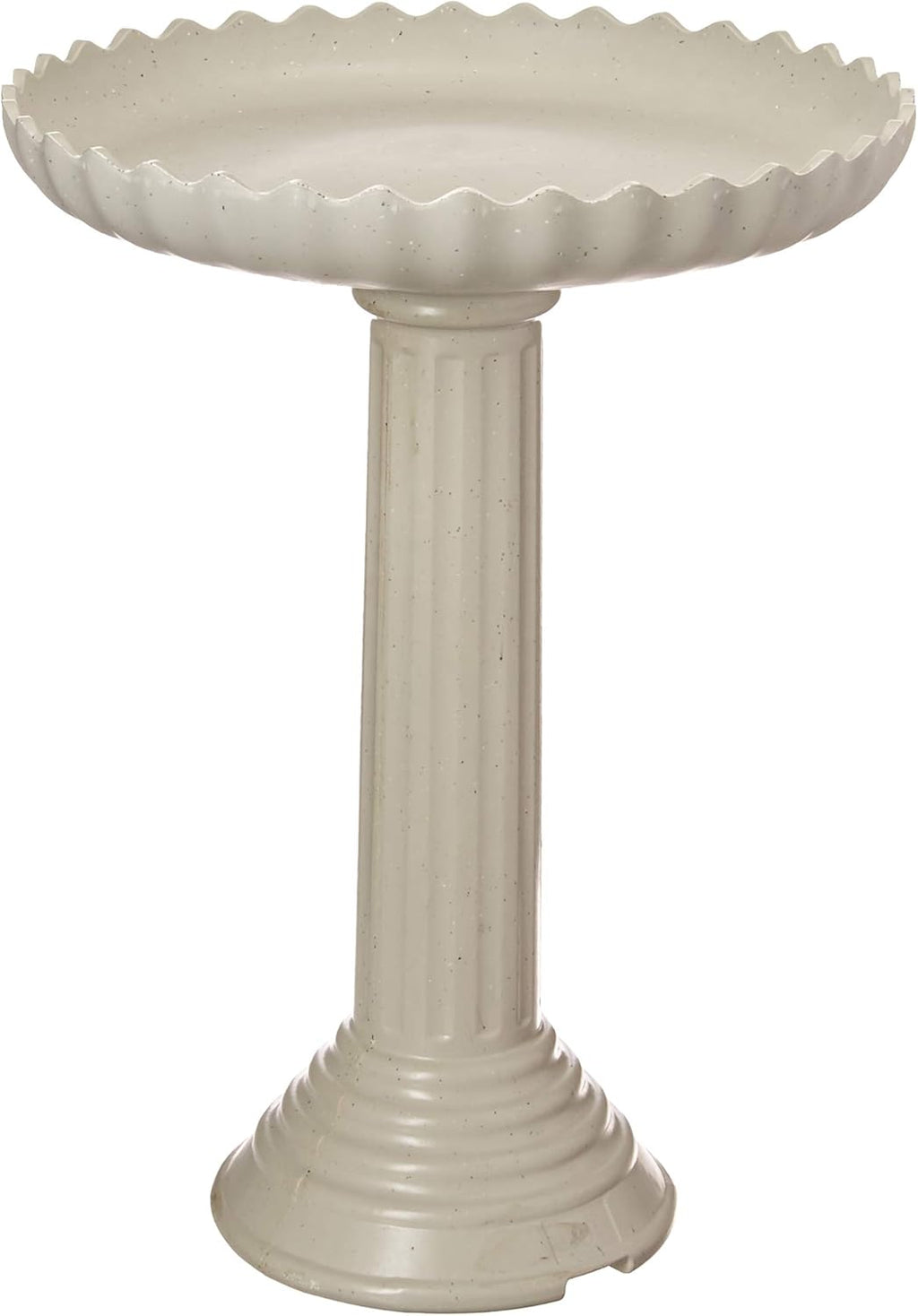 Farm Innovators Model HBC-120C Heated Birdbath, All Season Decorative Scalloped Stone with Pedestal, 120-Watt, Gray