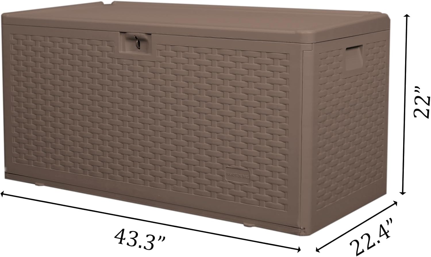 73 Gallon Pro Waterproof Outdoor Storage Pro Resin Deck Box Bin for Patio, Poolside, and Garden, Lockable & UV-Resistant, Ideal for Small Spaces, Brown