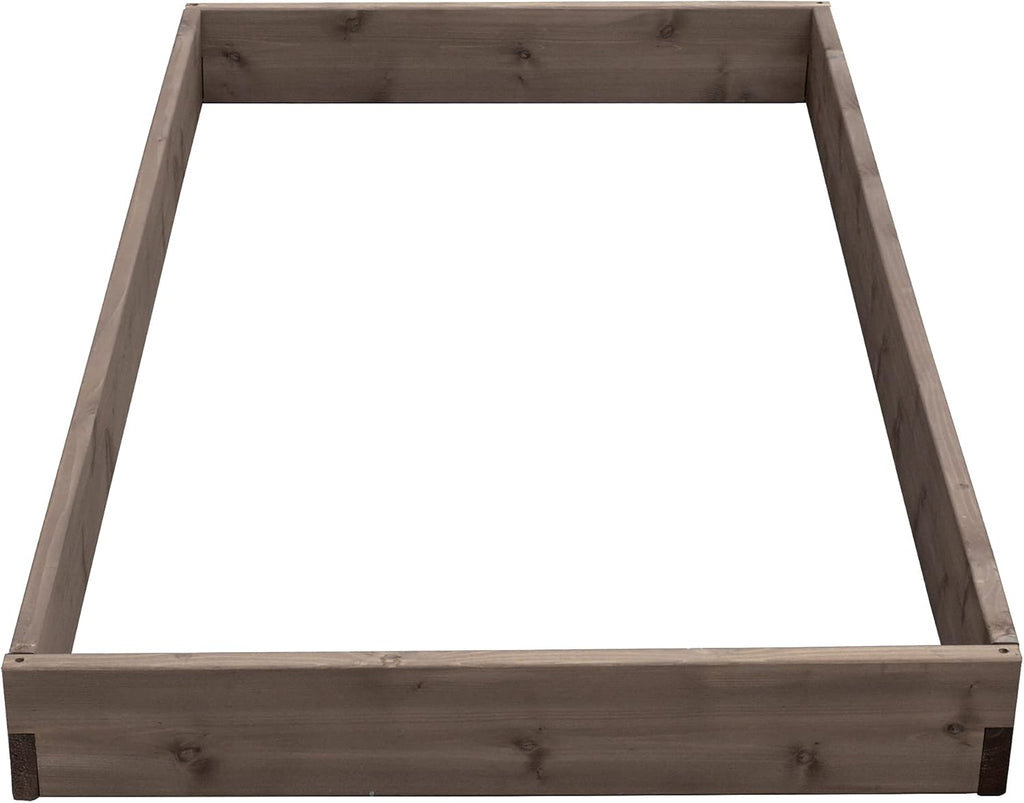 Red Cedar Wood Raised Vegetable Garden Bed - Amish Made in USA (5.5" Raised Bed, Gray Stain)