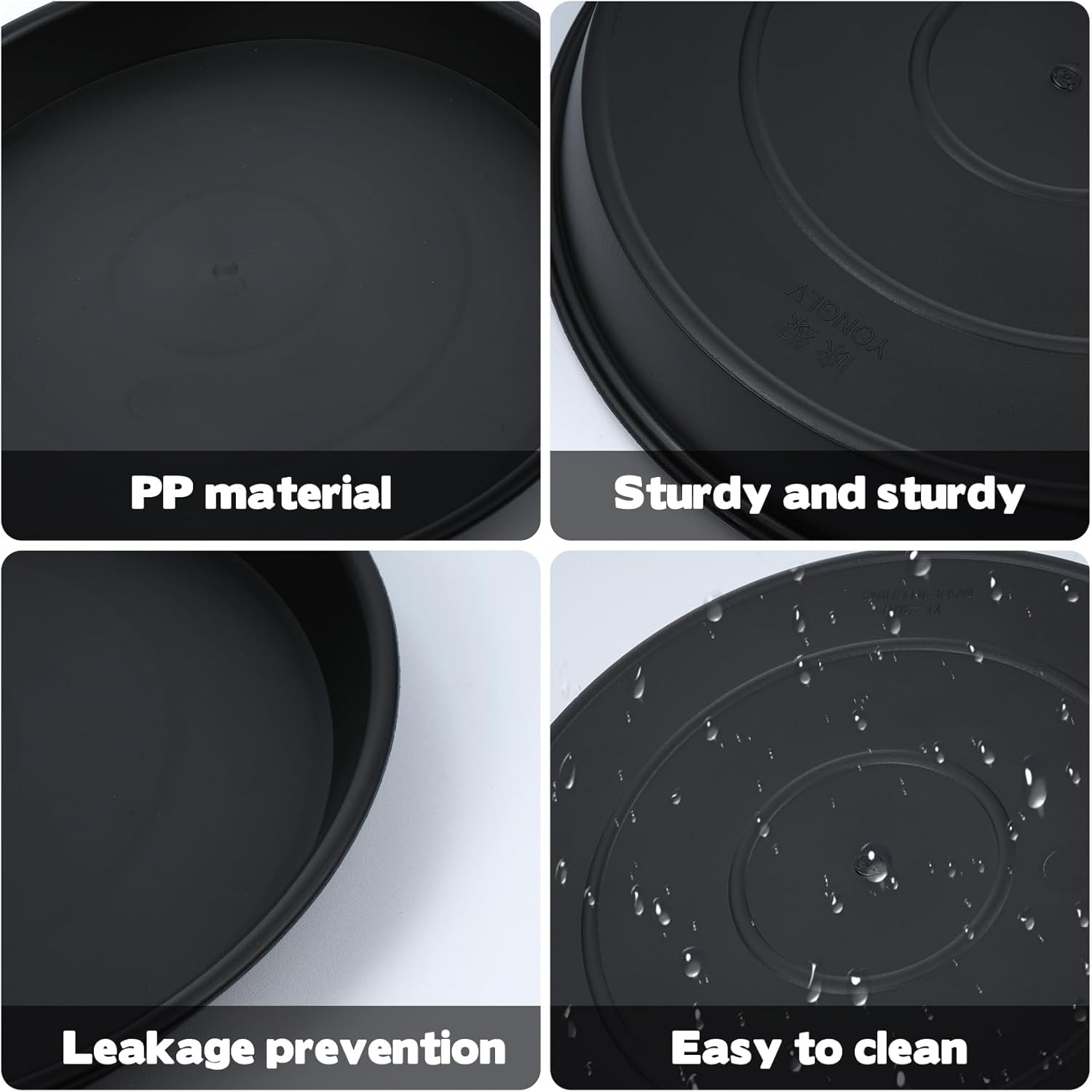 2 Size Round Stepping Stone Molds, 6 Pcs 10''/ 11.2'' Reusable Concrete Mold for Garden Stepping Stones Large Tray for Concrete and Stained Glass for Garden Walk Way Black