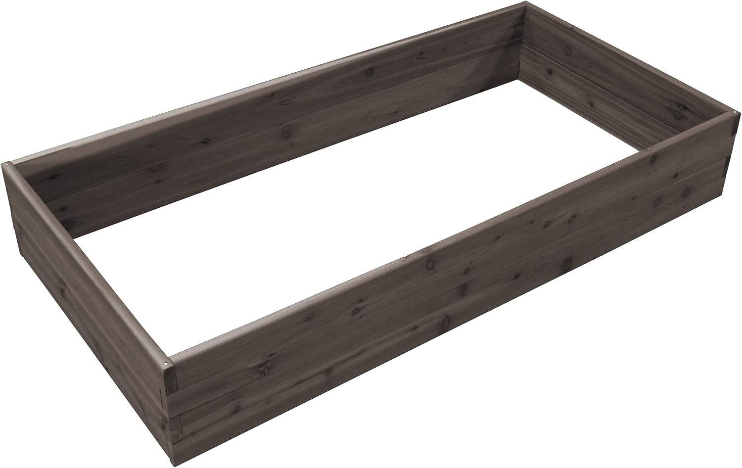 Red Cedar Wood Raised Vegetable Garden Bed - Amish Made in USA (11" Double Raised Bed, Gray Stain)