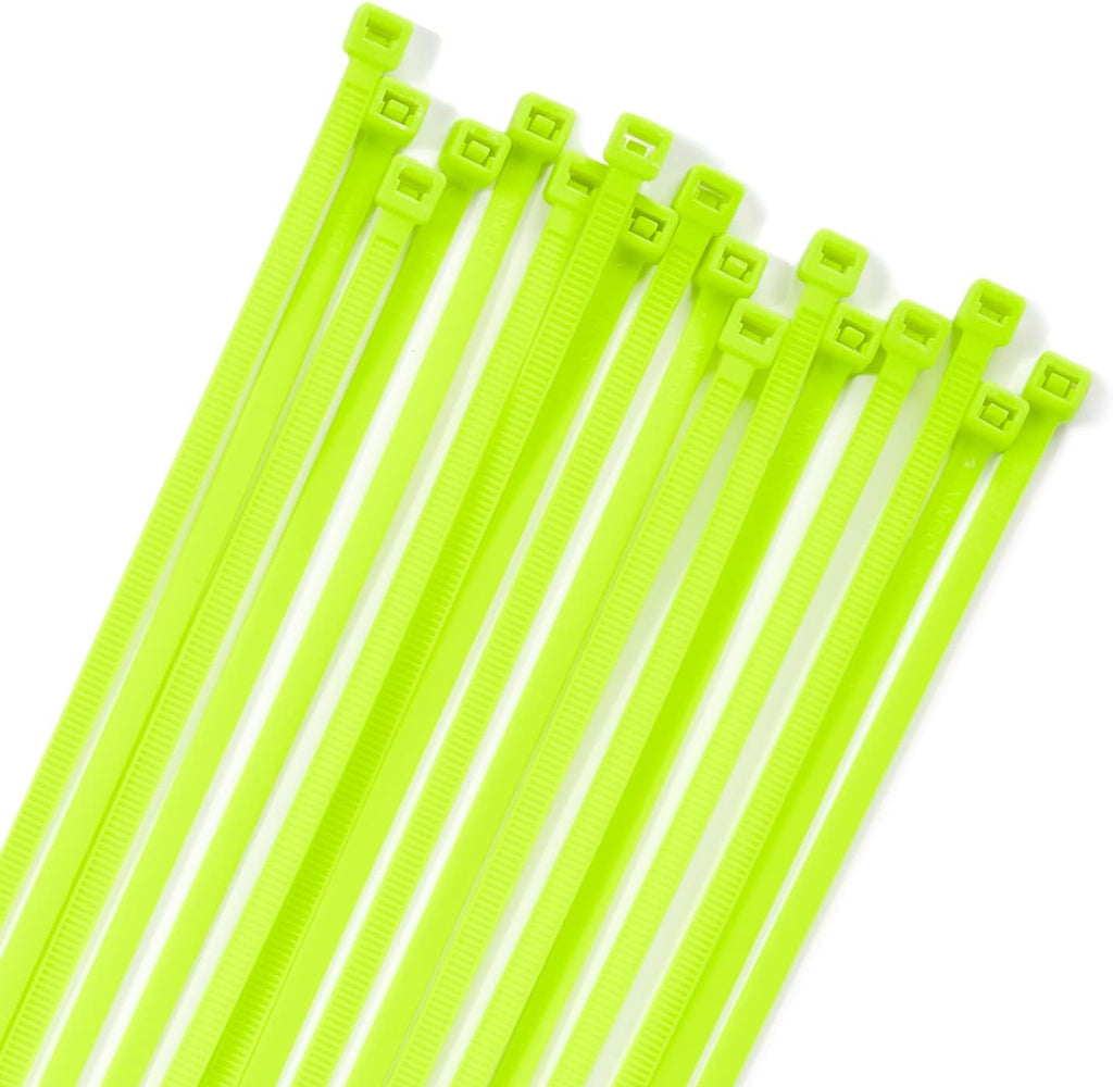 XINGO 100PCS Cable Zip Ties Heavy Duty, Premium Nylon Plastic Wire Ties with 50 Pounds Tensile Strength, Self-Locking Black Nylon Zip Ties for Indoor and Outdoor (10 inch, Apple Green)