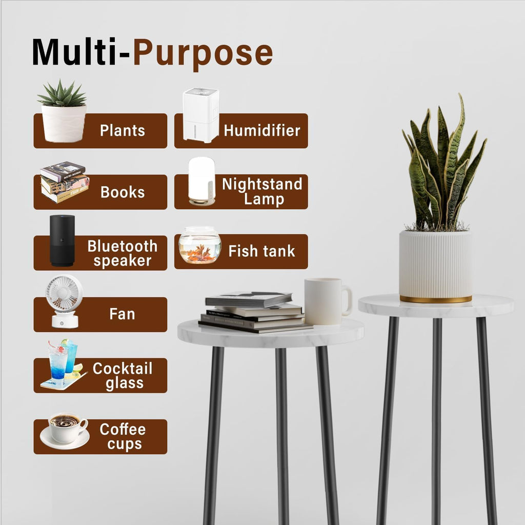 Plant Stand Indoor Outdoor: 2 Pack Indoor Plant Stand 20'' Convertible Multi-purpose Holder - Mid Century Modern Decor - Tall Plant Table for Living Room/Balcony/Garden/Patio