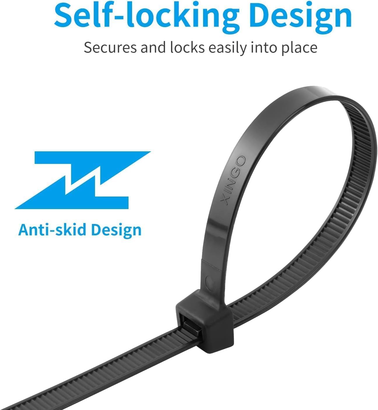 XINGO 8 Inch Yellow Zip Ties Heavy Duty 100 Pack, 120 LBS Tensile Strength, Premium Nylon Cable Wire Ties, Self-locking Plastic Ties for Indoor and Outdoor Use