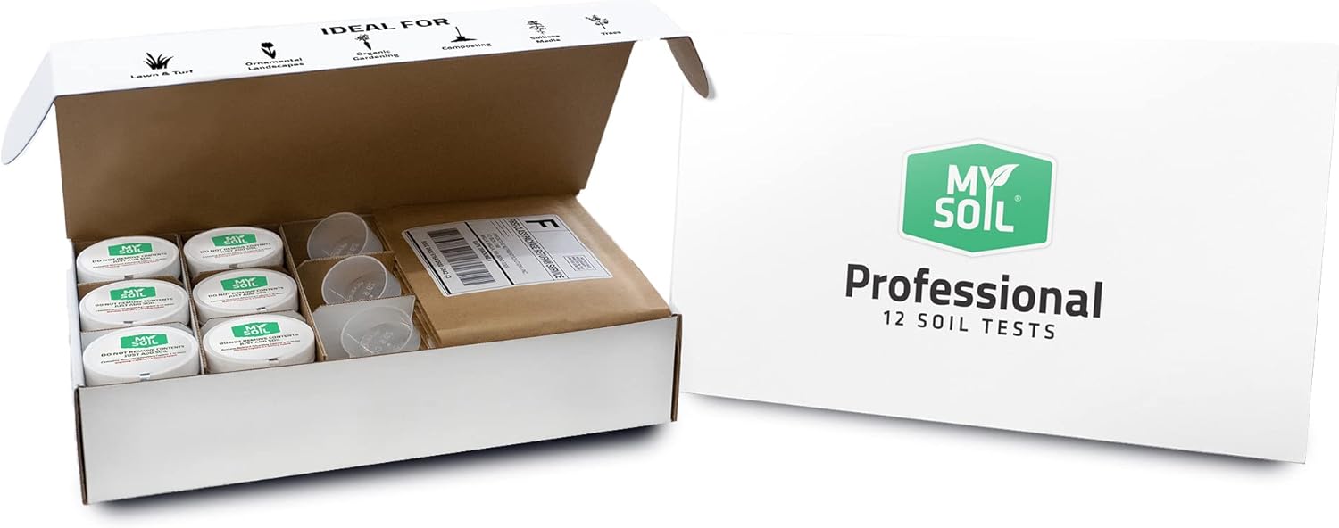 MySoil Soil Test Kit 12 Pack, Grow The Best Lawn & Garden, Complete & Accurate Nutrient and pH Analysis with Recommendations Tailored to Your Soil and Plant Needs