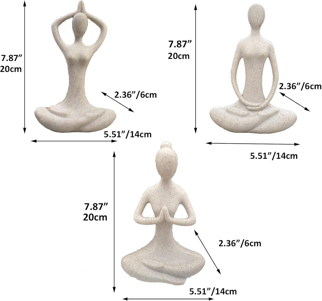 Yoga Figure Figurine Ornament for Home, Zen Buddhist Namaste Yoga Statue Sculpture Indoor & Outdoor Decor for Birthday Mothers Day