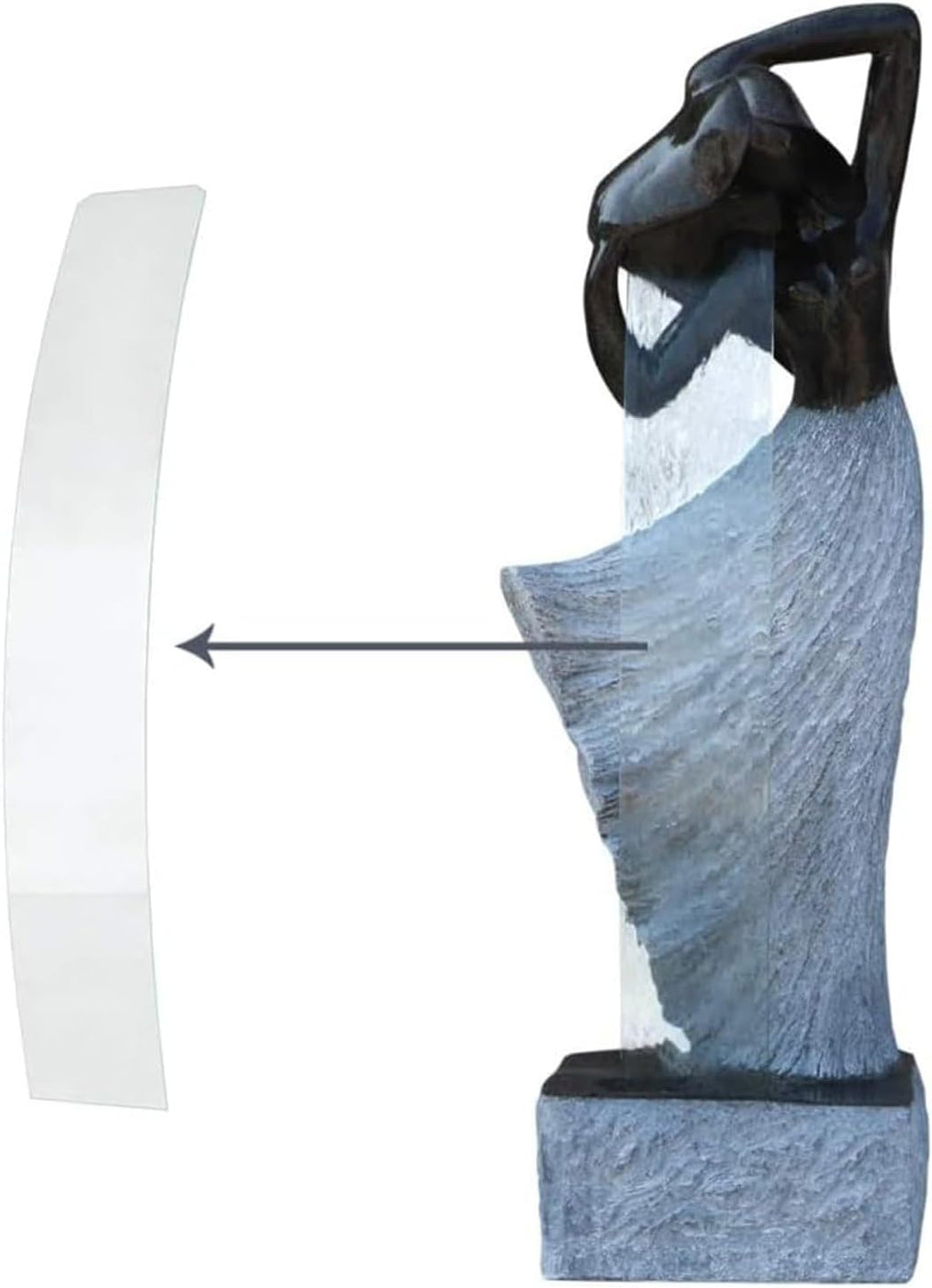 Modern Waterfalling Fountain Outdoor Indoor Zen Garden Water Features in Cast Stone Color for Courtyard/Lawn/Patio/Lobby/Backyard 46" Height