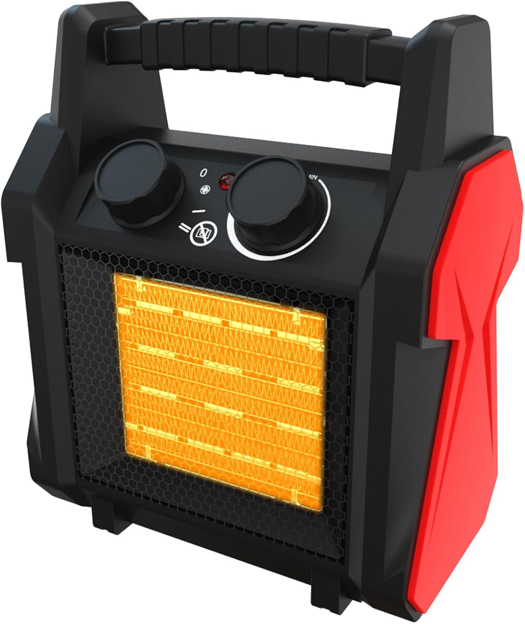 1500W PTC Electric Space Heater with Overheat & Tip-Over Protection, Portable Indoor Outdoor Heater with 3 Modes, Small Fan, Quiet for Bedroom, Garage, Patio