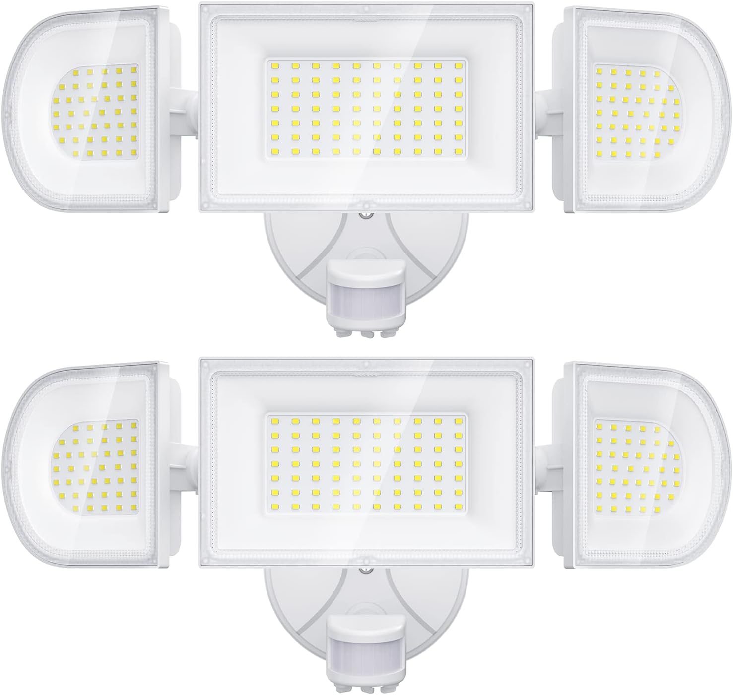iMaihom 150W Motion Sensor Light Outdoor, 15000LM 6500K LED Security Floodlights, 3 Adjustable Head Motion Detection Light IP65 Waterproof for Yard Garage White 2pack