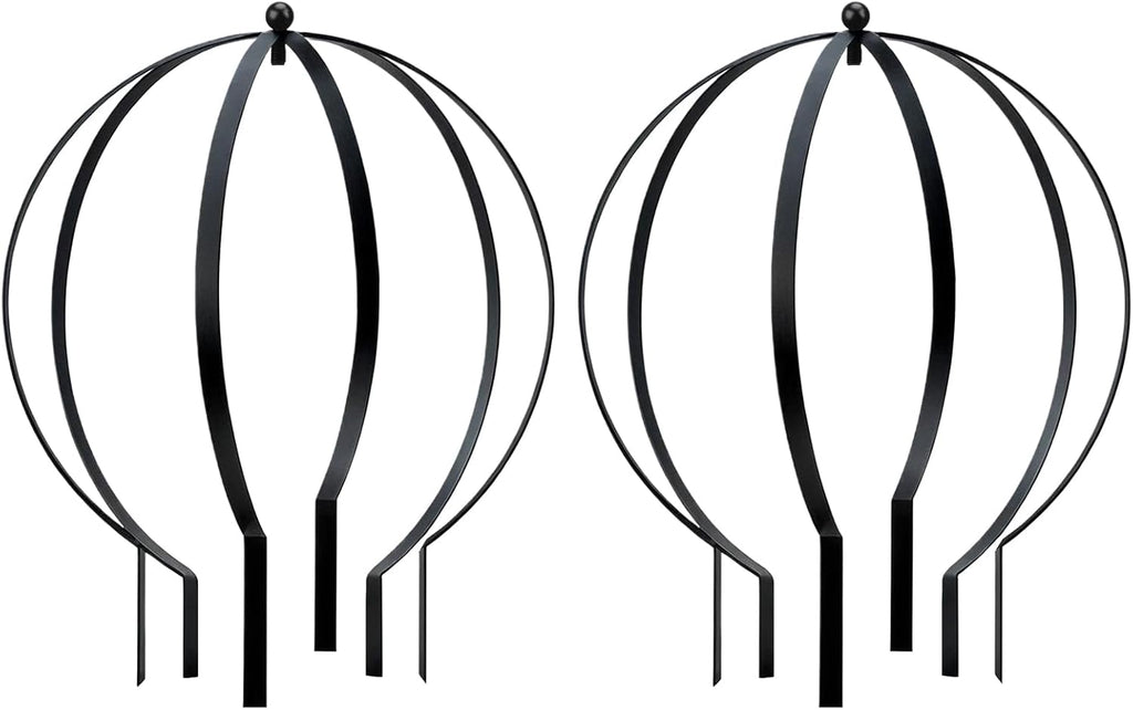 2 PCS Large Metal Trellis Obelisks Sturdy Round Circle Trellis for Climbing Plant Support Indoor Outdoor Potted Vines, Cucumbers & Flowers, Patio Doorway Garden Decor (Black, 25.20 x 21.26'')
