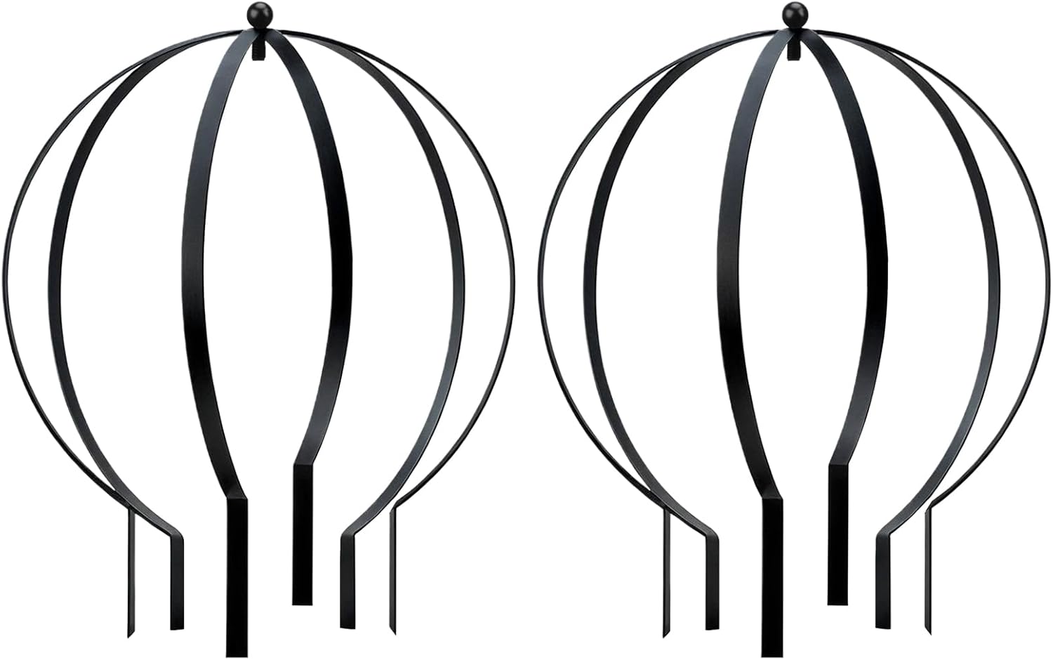 2 PCS Large Metal Trellis Obelisks Sturdy Round Circle Trellis for Climbing Plant Support Indoor Outdoor Potted Vines, Cucumbers & Flowers, Patio Doorway Garden Decor (Black, 25.20 x 21.26'')