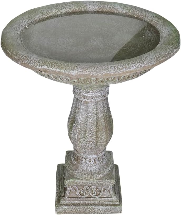 20”Dia.X 23.8”Tall Outdoor Birdbath with Pedestal - Modern Garden Birdbaths Outdoor Decor for Bird Spa & Birdfeeder, Floor Bird Baths for Garden Patio, Yard, Lawn
