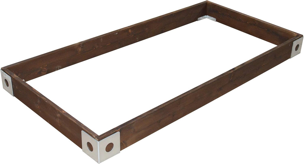 Red Cedar Wood Raised Vegetable Garden Bed - Amish Made in USA (5.5" Raised Bed with Decorative Corners, Walnut Stain)