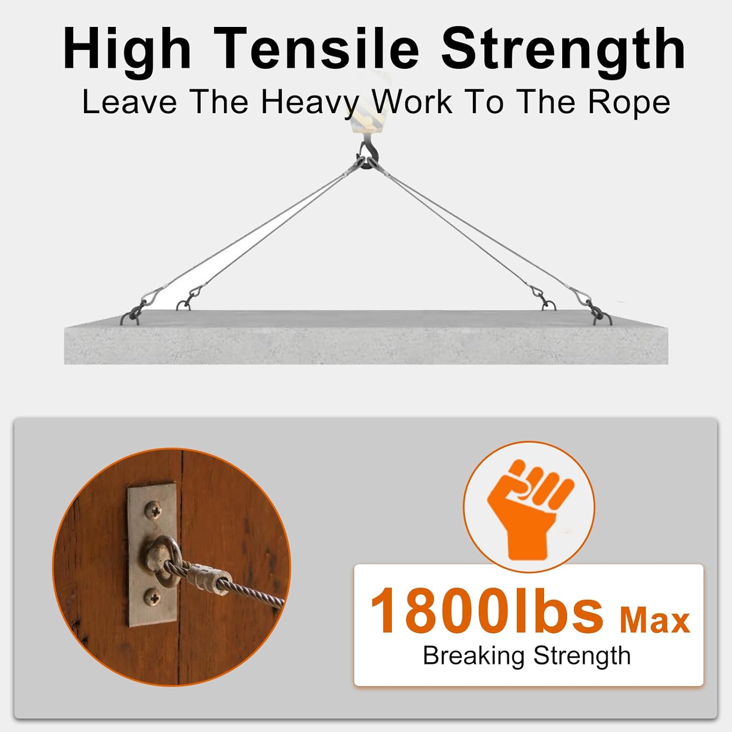 1/8" wire cable, 100ft Wire Rope Metal Cable With Loop Sleeve And Steel Thimble, Outdoor hanging kit, garden fence (SR03-1)