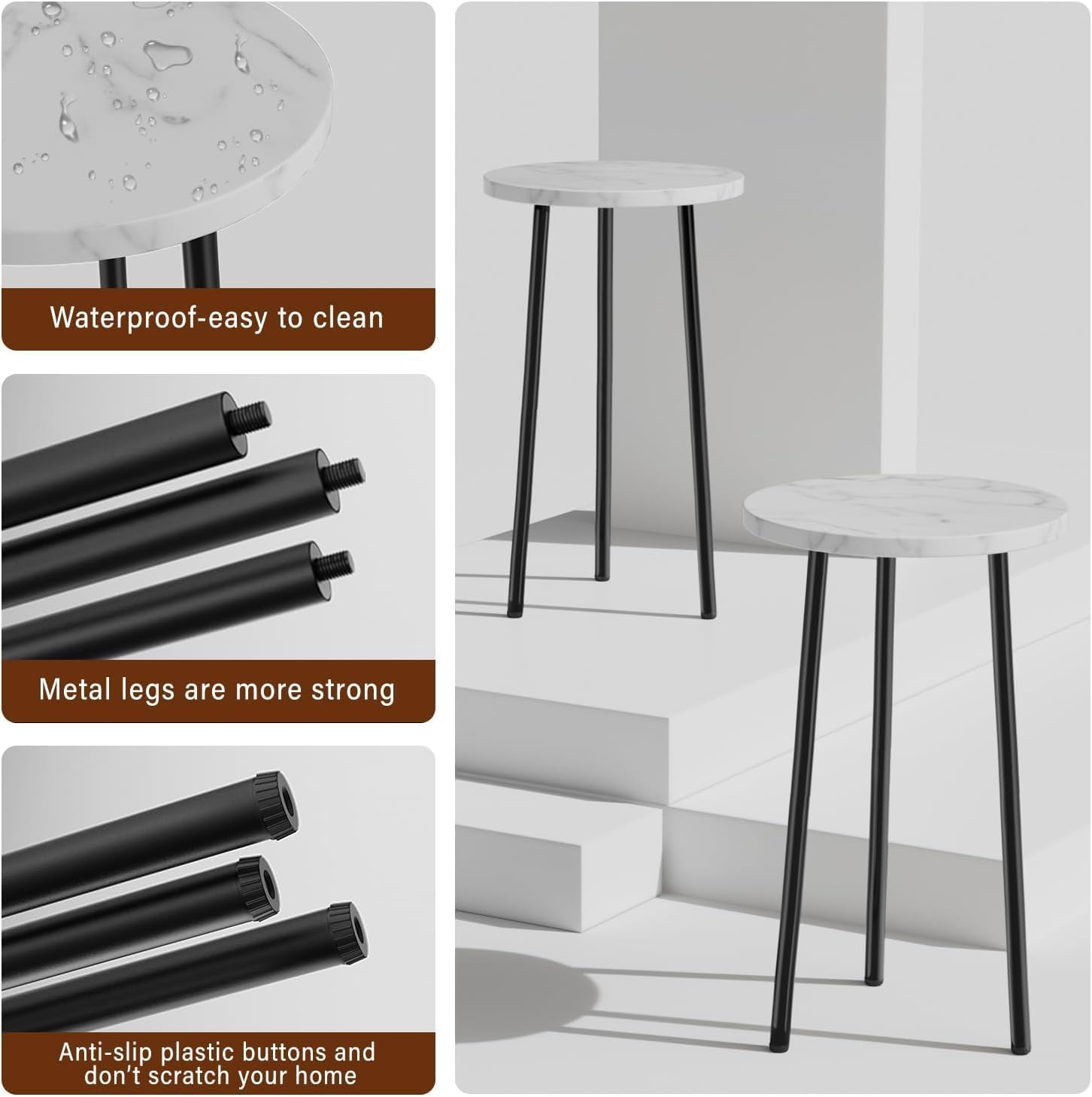 Plant Stand Indoor Outdoor: 2 Pack Indoor Plant Stand 20'' Convertible Multi-purpose Holder - Mid Century Modern Decor - Tall Plant Table for Living Room/Balcony/Garden/Patio