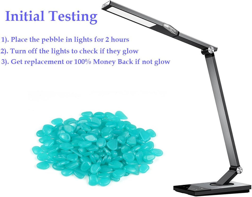 Party Zealot 2lb 400PCS Glow in The Dark Pebbles Stones for Indoor and Outdoor Walkways Garden Driveway Large Bag Powered by Light and Solar (Blue)