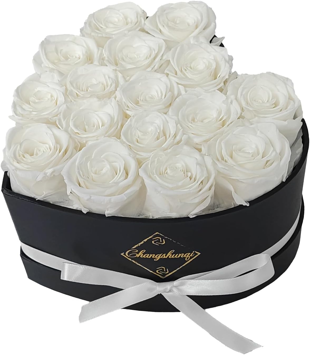 16 Flowers Forever Preserved Roses in Box, Preserved Flowers Womens Birthday Gifts for Women Mothers White Rose Gift for Her Romantic Eternal Rose for Women Mom Friends